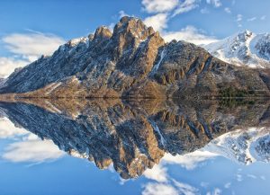 mountain, water, landscape